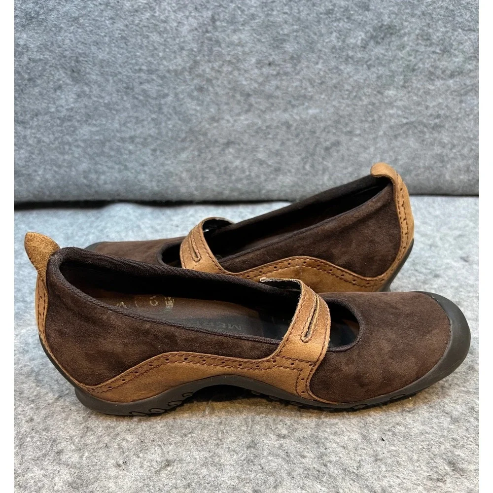 Merrell Brown‎ Suede Leather Accent Mary Jane Comfort Shoes Outfoors Women's  8